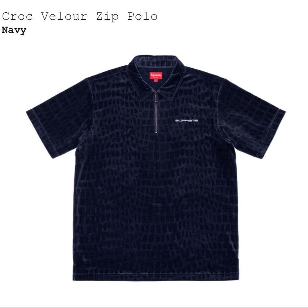 Shirt&Shorts-Supreme navy croc velour suit